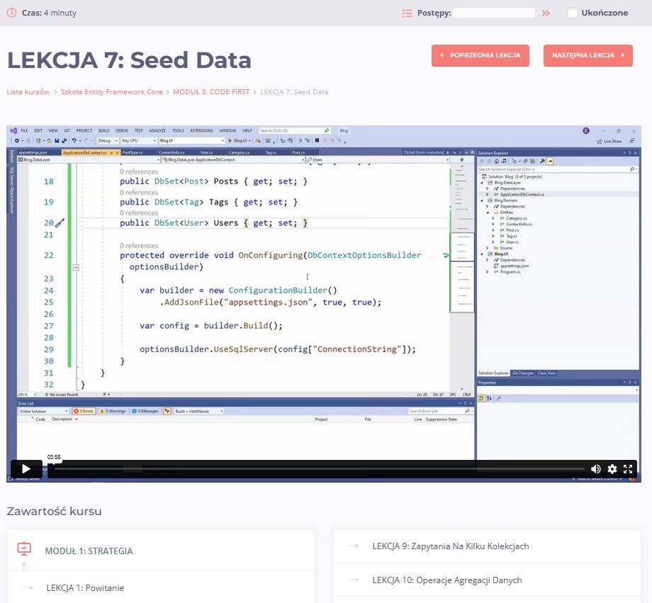 Szkoła Entity Framework Core — przykładowa lekcja 2