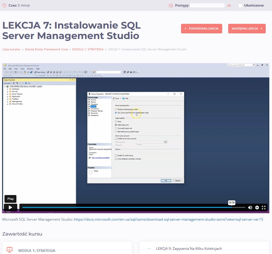 Szkoła Entity Framework Core — przykładowa lekcja 3