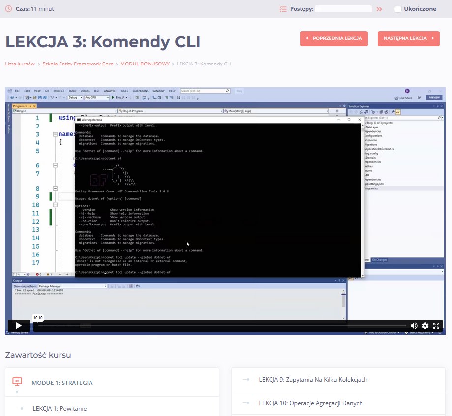 Szkoła Entity Framework Core — przykładowa lekcja 4